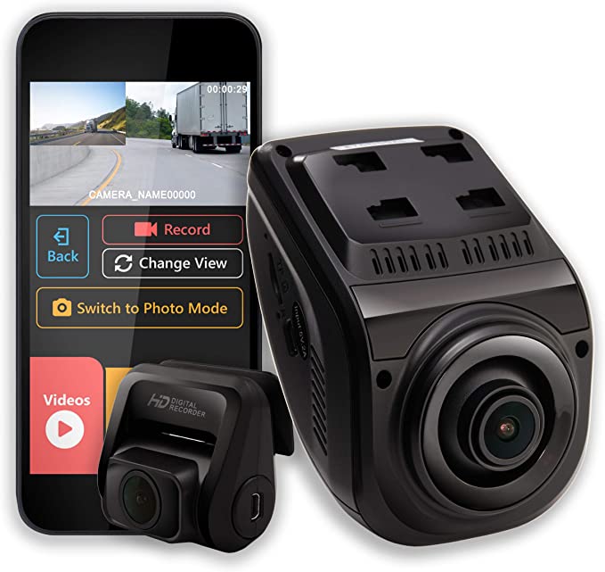 Rexing V1P 3rd Generation Dual 1080p Full HD Front and Rear 170 Degree Wide Angle Wi-Fi Car Dash Cam with Supercapacitor, 2.4
