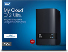 Load image into Gallery viewer, WD 12TB My Cloud EX2 Ultra Network Attached Storage - NAS - WDBVBZ0120JCH-NESN
