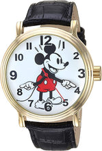 Load image into Gallery viewer, Disney Men&#39;s Mickey Mouse Analog-Quartz Watch with Leather-Synthetic Strap, Black, 21.2 (Model: WDS000611)
