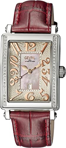 Gevril Woman's 'Ave Of Americas Mezzo' Quartz and Stainless Steel Diamond Leather Watch