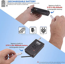 Load image into Gallery viewer, Portable Dual Wireless Microphone System | Rechargeable Battery, Easy Carry Mic &amp; Receiver Set - Included 2 Handheld Transmitter, 1 Receiver, ¼ Plug for PA Karaoke - Pyle PDWM2234 (Black)
