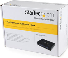 Load image into Gallery viewer, StarTech.com 4-Port USB 3.0 SuperSpeed Hub with Power Adapter - Portable Multiport USB-A Dock IT Pro - USB Port Expansion Hub for PC/Mac (ST4300USB3)
