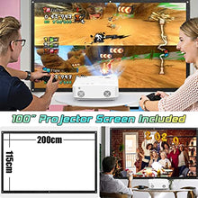 Load image into Gallery viewer, TMY WiFi Projector with 100? Screen, 180 ANSI Brightness [Over 7500 Lumens], 1080P Full HD Enhanced Portable Projector Compatible with TV Stick Smartphone Tablet HDMI USB for Outdoor Movies.
