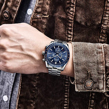 Load image into Gallery viewer, BENYAR Mens Watches Quartz Chronograph Business Luxury Brand Waterproof Wristwatches Fashion Brown Leather Watches for Men

