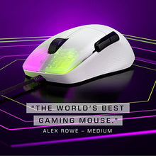 Load image into Gallery viewer, ROCCAT Kone Pro PC Gaming Mouse, Lightweight Ergonomic Design, Titan Switch Optical, AIMO RGB Lighting, Superlight Wired Computer Mouse, Titan Scroll Wheel, Bionic Shell, 19K DPI, White
