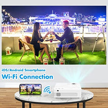 Load image into Gallery viewer, WiFi Projector, 7500Lumens QK03 Outdoor Projector Full HD 1080P Supported Outdoor Projector, Miracast Smartphone, TV Stick, Laptop, TV, HDMI, AV, Portable Projector for Outdoor Movies

