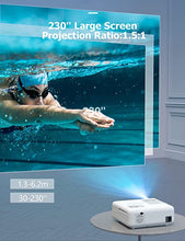 Load image into Gallery viewer, WEWATCH 5G WiFi Projector,1080P Full HD 230&#39;&#39; Large Screen LED Portable Outdoor Projector,Built-in Speaker Video Projector for Outdoor Movies, Compatible with HDMI, TV Stick,TF,AV,USB,PS5,Smartphone
