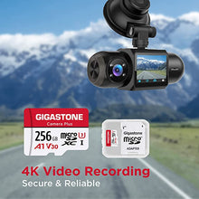 Load image into Gallery viewer, Gigastone 256GB Micro SD Card, Camera Plus, 4K UHD Video Recording, 4K Ultra HD Action Camera, with Adapter
