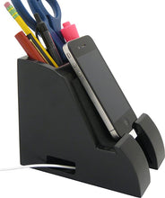 Load image into Gallery viewer, Victor PH600 Smart Charge Pencil Cup, Tablet Holder, Kindle Holder, with USB Hub , Black
