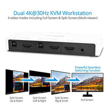 Load image into Gallery viewer, gofanco 2-Port Seamless HDMI USB KVM Scaler Switch – Scales to 4K @30Hz or 1080p Output, HDMI 1.4, USB Keyboard/Mouse, Multi Viewing, OSD, Dolby/DTS, Windows, Mac OS, Linux (KVMScaler2P)
