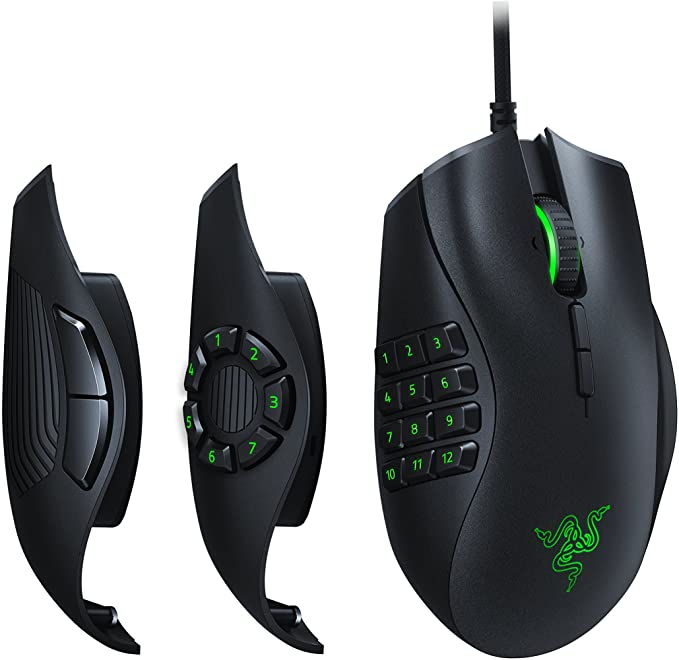 Razer Naga Trinity Gaming Mouse: 16,000 DPI Optical Sensor - Chroma RGB Lighting - Interchangeable Side Plate w/ 2, 7, 12 Button Configurations - Mechanical Switches