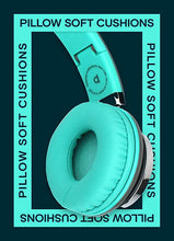 Load image into Gallery viewer, Artix CL750 Foldable Noise Isolating On Ear Headphones Wired with Microphone and Volume Control, Stereo Head Phones Corded with Adjustable Headband for Computer, Laptop and Cell Phone (Turquoise/Gray)
