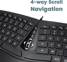 Load image into Gallery viewer, Perixx PERIDUO-406, Wired Mini Ergonomic Split Keyboard and Vertical Mouse Combo - Adjustable Palm Rest - Tilt Scroll Wheel - Membrane Low Profile Keys - Numeric Keypad not Included, US English Layout
