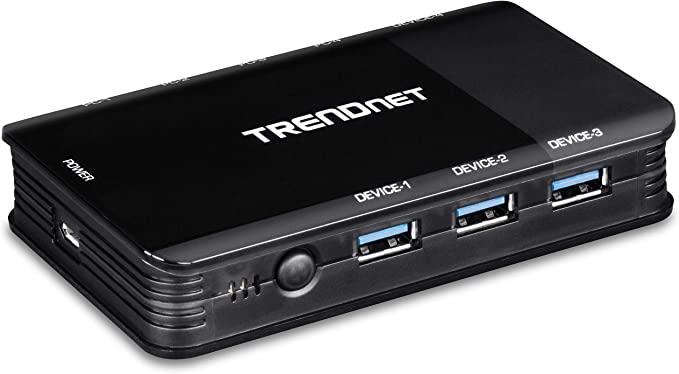 TRENDnet 4-Port USB 3.1 Sharing Switch, TK-U404, 4 x USB 3.1 for Computers, 4 x USB 3.1 for Devices, Flash Drive Sharing, Scanners, Printers, Mouse, Keyboard, Windows & Mac Compatible