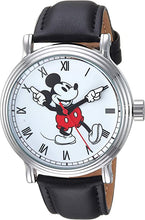 Load image into Gallery viewer, Disney Men&#39;s Mickey Mouse Analog-Quartz Watch with Leather-Synthetic Strap, Black, 21.3 (Model: WDS000609)
