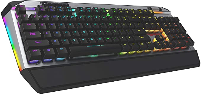 Patriot Viper Gaming V765 Mechanical RGB Illuminated Gaming Keyboard w/Media Controls - Kailh Box Switches, 104-Standard Keys, Removable Magnetic Palm Rest