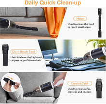 Load image into Gallery viewer, Handheld Vacuum Cordless, XREXS Portable Hand Held Car Vacuum Cleaner with High Power, Rechargeable Mini Vacuum for Home Office Pet Hair Cleaning, 8000Pa Strong Suction, Lightweight and Quick Charge
