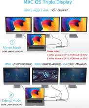 Load image into Gallery viewer, MacBook Pro Docking Station Dual Monitor MacBook Pro HDMI Adapter,12 in 1 USB C MacBook Pro Adapter to Dual HDMI 4K 60Hz VGA Ethernet AUX 2USB 2.0+2USB 3.0 SD/TF Card Reader 100W PD
