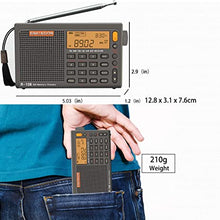 Load image into Gallery viewer, SIHUADON R108 Shortwave AM FM Radio LW MW AIR Band DSP Full Band Portable Radio Battery Operated with Sleep Timer Alarm Clock 500 Memories preset Stations Good for Family by RADIWOW (Grey)
