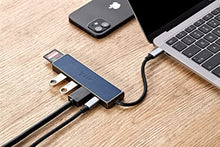 Load image into Gallery viewer, TGEEK Stylish PU Leather USB C Hub, 6-in-1 Type-C Multi-Port Adapter, 4K HDMI (@30Hz), TF and SD Card Readers, 2 USB 3.0 Ports, 100W USB-C Power Delivery, for MacBook and Other USB C Devices (Navy)
