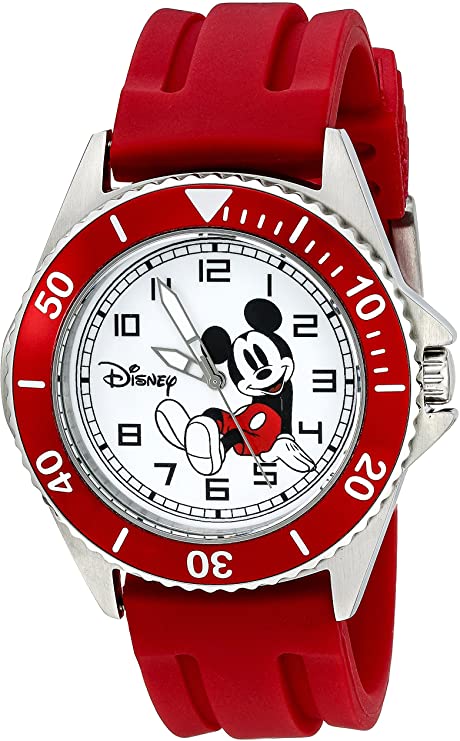 Disney Men's W002392 Mickey Mouse Watch with Red Band