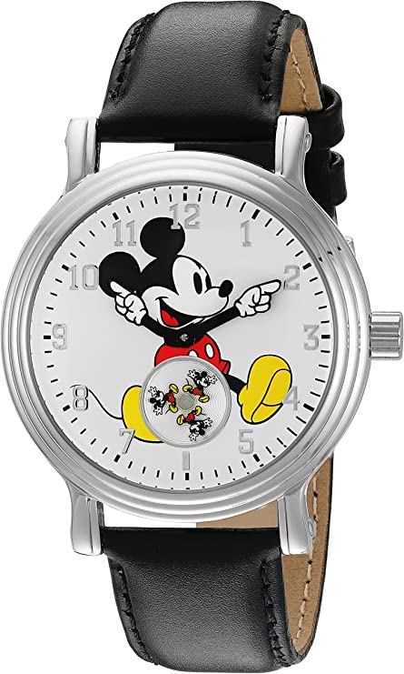 Disney Women's 'Mickey Mouse' Quartz Metal Watch, Color:Black (Model: W002751)