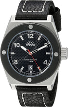Load image into Gallery viewer, gino franco Men&#39;s 9658BK Round black PVD Plated Stainless Steel Calf Leather Strap Watch
