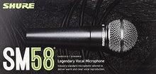 Load image into Gallery viewer, Shure SM58 Cardioid Dynamic Vocal Microphone with 25&#39; XLR Cable, Pneumatic Shock Mount, Spherical Mesh Grille with Built-in Pop Filter, A25D Mic Clip, Storage Bag, 3-pin XLR Connector (SM58-CN)
