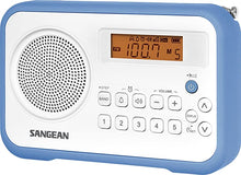 Load image into Gallery viewer, Sangean PR-D18BU AM /FM / Portable Digital Radio with Protective Bumper (White/Blue)
