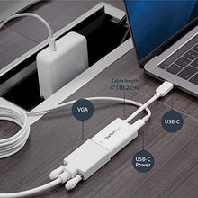 Load image into Gallery viewer, StarTech.com USB C to VGA Adapter with Power Delivery - 1080p USB Type-C to VGA Monitor Video Converter w/ Charging - 60W PD Pass-Through - Thunderbolt 3 Compatible - White (CDP2VGAUCPW)
