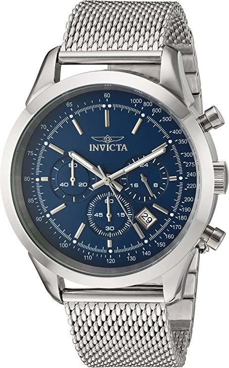 Invicta Men's Speedway Stainless Steel Quartz Watch with Stainless-Steel Strap, Silver, 22 (Model: 24209)