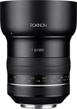 Load image into Gallery viewer, Rokinon Special Performance (SP) 85mm f/1.2 High Speed Lens for Canon EF with Built-in AE Chip, Black
