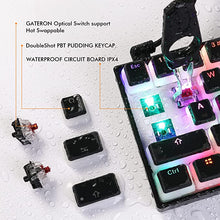 Load image into Gallery viewer, Ractous RTK61 60% Mechanical Gaming Keyboard with PBT Pudding keycap, RGB Backlit Hot Swappable Type-C 61Key Ultra-Compact Keyboard with Full Key Programmable-Black(Gateron Optical Clear Switch)

