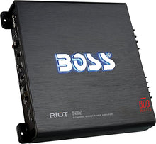 Load image into Gallery viewer, BOSS Audio Systems R4002 - Riot 800 Watt, 2 Channel, 2 4 Ohm Stable Class AB, Full Range, Bridgeable, Mosfet Car Amplifier with Remote Subwoofer Control
