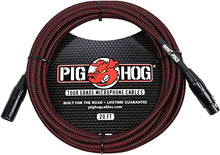 Load image into Gallery viewer, Pig Hog PHM20BRD Black/Red Woven High Performance XLR Microphone Cable, 20 Feet
