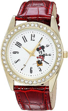 Load image into Gallery viewer, DISNEY Women&#39;s Minnie Mouse Analog-Quartz Watch with Leather-Synthetic Strap, red, 20 (Model: WDS000381)
