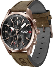Load image into Gallery viewer, HUGO by Hugo Boss Men&#39;s #Chase Stainless Steel Quartz Watch with Leather Strap, Brown, 22 (Model: 1530162)
