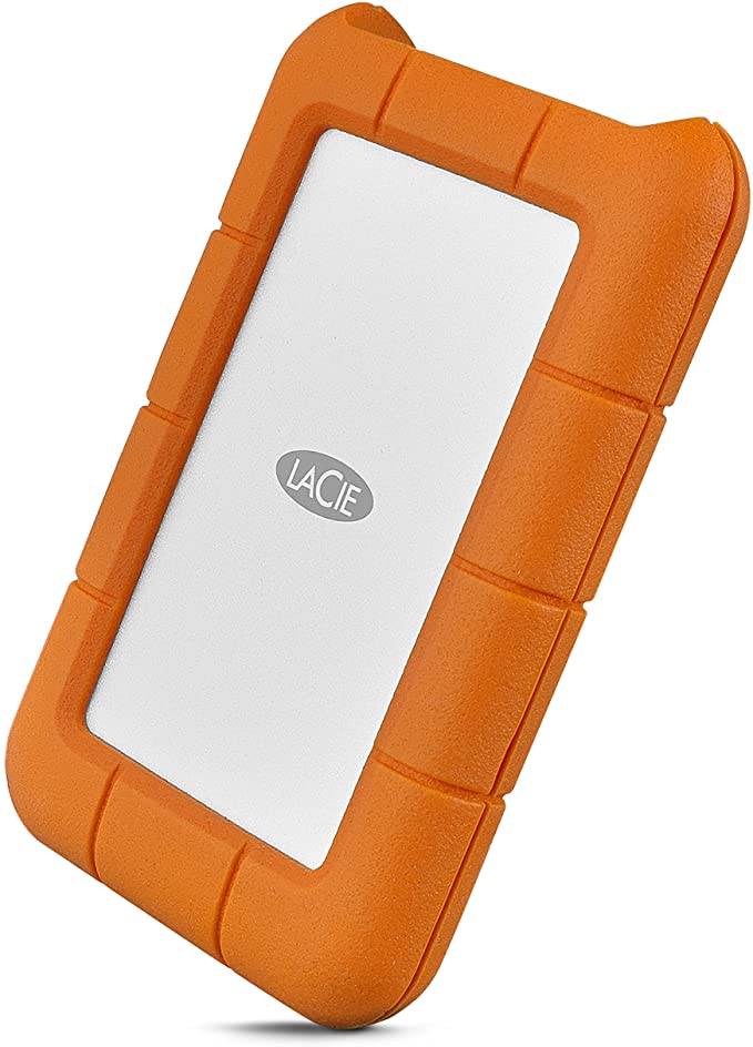 LaCie Rugged USB-C 2TB External Hard Drive Portable HDD û USB 3.0 compatible, Drop Shock Dust Rain Resistant, for Mac and PC Computer Desktop Workstation Laptop, 1 Month Adobe CC (STFR2000800), Orange
