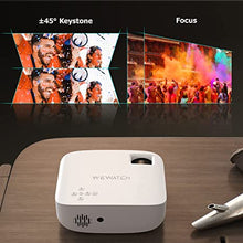 Load image into Gallery viewer, WEWATCH V52 1080P Video Projector, Home Outdoor Portable Projector, 230 Inch Watching Size, LED 15,000LM 30,000Hrs, Support 5G WiFi Wireless Connection, Compatible with HDMI, TV Stick,AV,USB,PS4
