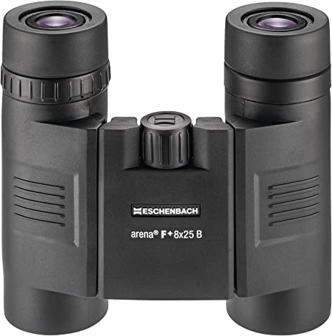 Eschenbach Arena F+ 8x25 Binoculars for Adults for Bird Watching - High Power Optics Waterproof Fogproof Black 10.5 oz