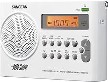 Load image into Gallery viewer, Sangean PR-D9W Portable Am/FM/NOAA Alert Radio with Rechargeable Battery, White, One Size
