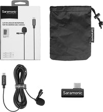 Load image into Gallery viewer, Saramonic Lavalier Microphone with USB-C for Mobile Devices and Computers with 19.7-Foot (6m) Cable &amp; Right-Angle USB-C Adapter (LavMicro U3B), LAVMICROU3B
