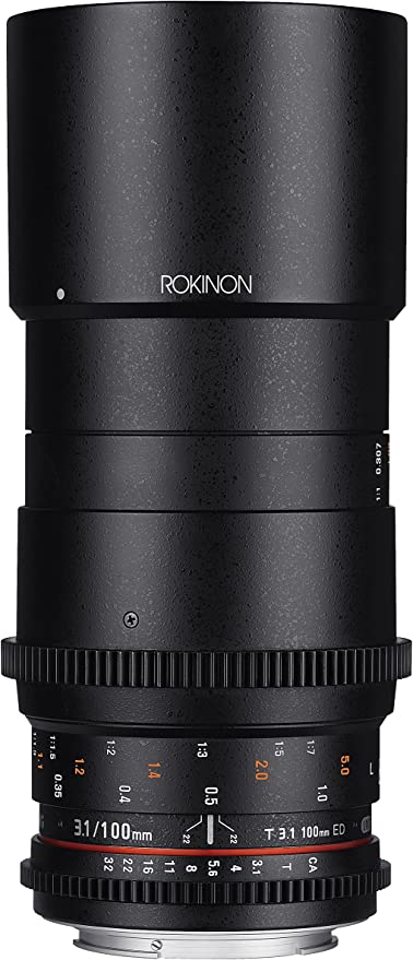 Rokinon Cine DS 100mm T3.1 ED UMC Full Frame Telephoto Macro Cine Lens for Olympus, Panasonic & BlackMagic Micro Four Thirds Cameras