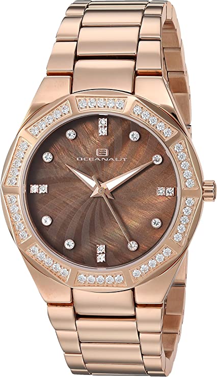 Oceanaut Women's Athena Stainless Steel Quartz Watch with Stainless-Steel Strap, Rose Gold, 21 (Model: OC0256)