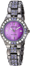 Load image into Gallery viewer, Armitron Women&#39;s 75/3689VMDG Purple Genuine Crystal-Accented Gunmetal Bracelet Watch

