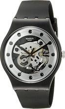 Load image into Gallery viewer, Swatch Sparkling Circle Quartz Rubber Strap, Black, 19 Casual Watch (Model: SUOZ147)
