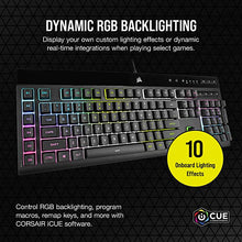 Load image into Gallery viewer, Corsair K55 RGB PRO XT - Dynamic Per-Key RGB Backlighting - Six Macro Keys with Elgato Stream Deck Software Integration - IP42 Dust and Spill-Resistant - Detachable Palm Rest - Media and Volume Keys
