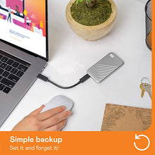 Load image into Gallery viewer, WD 2TB My Passport SSD External Portable Solid State Drive, Silver, Up to 1,050 MB/s, USB 3.2 Gen-2, USB-C, USB-A Compatible - WDBAGF0020BSL-WESN
