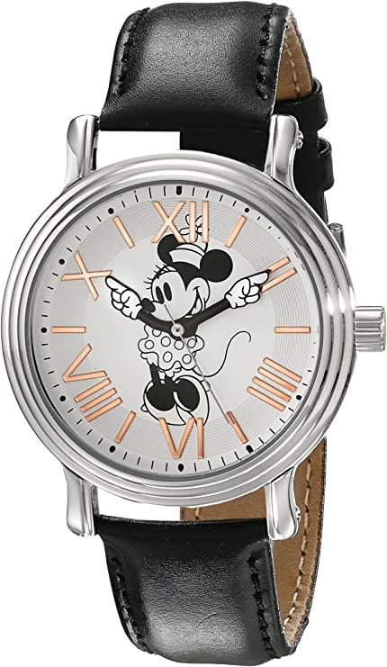 Disney Women's W001858 Minnie Mouse Analog Display Analog Quartz Black Watch