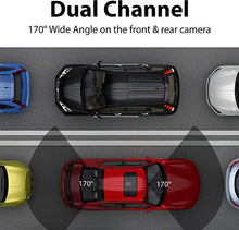 Load image into Gallery viewer, Rexing V1P 3rd Generation Dual 1080p Full HD Front and Rear 170 Degree Wide Angle Wi-Fi Car Dash Cam with Supercapacitor, 2.4&quot; LCD Screen, G-Sensor, Loop Recording, Mobile App (V1P Gen3)
